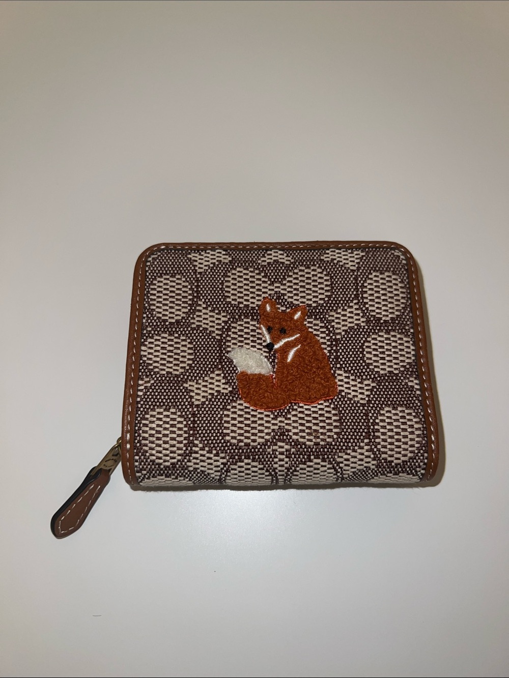 Coach Billfold Wallet In Signature Textile Jacquard With Fox Motif